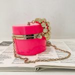 Women Simple Metal Decorative Cylindrical Shape Crossobdy Bag - Image 11