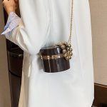 Women Simple Metal Decorative Cylindrical Shape Crossobdy Bag - Image 6