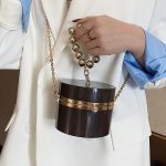Women Simple Metal Decorative Cylindrical Shape Crossobdy Bag - Image 5