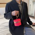 Women Simple Metal Decorative Cylindrical Shape Crossobdy Bag - Image 12