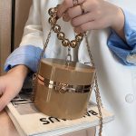 Women Simple Metal Decorative Cylindrical Shape Crossobdy Bag - Image 19