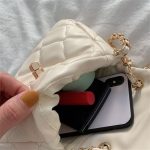 Women Fashion Solid Color Argyle Crossbody Bag - Image 4