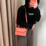 Women Fashion Solid Color Crocodile Pattern Crossbody Bag - Image 3
