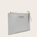 Women Causal Letter Printing Large Capacity PU Purse - Image 2