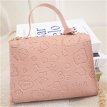 Wholesale Women Sweet Solid Color Embossing PU Crossbody Bag - Image 5