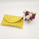 Women Pastoral Woven Design Straw Purse Clutch Bag - Image 7