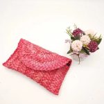 Women Pastoral Woven Design Straw Purse Clutch Bag - Image 6