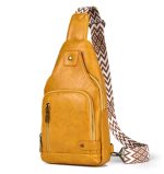 Wholesale Men Casual Vintage Commuter Zipper PU Chest Bag - Image 11
