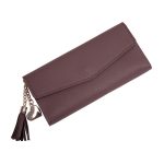 Trendy Heart Tassel Pendant Multifunctional Lichi Grain Handbag Design Women Long Wallet - Image 9
