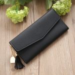 Trendy Heart Tassel Pendant Multifunctional Lichi Grain Handbag Design Women Long Wallet - Image 10
