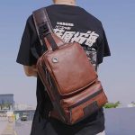 Wholesale Fashion Men Street Style Solid Color Pu Leather One Strap Chestpack