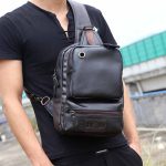 Wholesale Fashion Men Street Style Solid Color Pu Leather One Strap Chestpack - Image 4