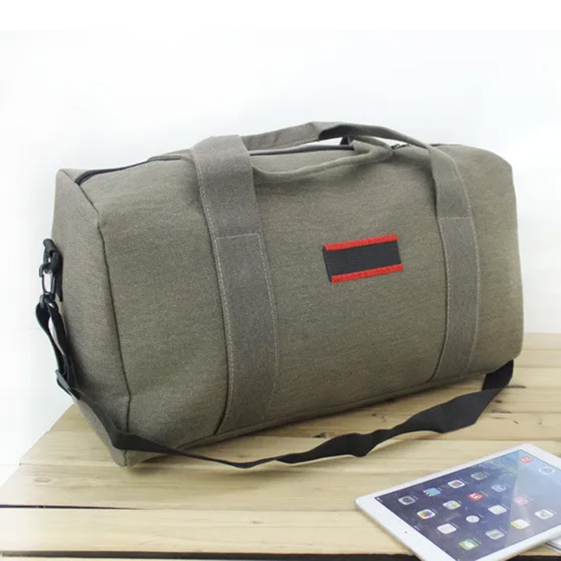 2024081502140549652 Wholesale Men Leisure Sports Basic Large Capacity Canvas Duffle Bag - Image 1