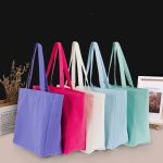 Wholesale Solid Color Large Capacity Zipper Canvas Tote Bag