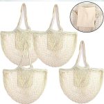 Wholesale Fashion Solid Color Cotton Knitted Shopping Net Bag Beach Bag