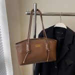 Wholesale Women Fashion Solid Color Large Capacity Oil Leather Shoulder Bag