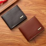Men'S Fashion Casual Solid Color Litchi Pattern Multi-Card Wallet