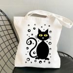Wholesale Fashion Cute Cartoon Cat Printed Large Capacity Canvas Shoulder Bag - Image 19
