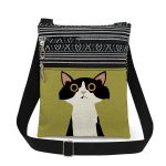 Wholesale Fashion Cute Double Zipper Cat Printed Shoulder Bag - Image 8
