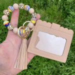 Fashion Creative Multicolor Silicone Bead Bracelet Keychain Multi-Card Wallet - Image 8