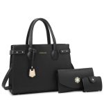 Women Fashion Simple Solid Color Large Capacity Handbag Three-Piece Bag Set - Image 5