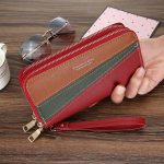 Patchwork Color Large Capacity Women Zipper Card Holder Clutch Purse - Image 6
