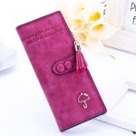 Women Long Zipper Wallet Multi-Function Clutch Frosted Purse - Image 6