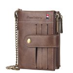Wholesale Men Wallet Double Zipper Buckle Coin Purse Retro Wallet Vertical Coin Purse - Image 6