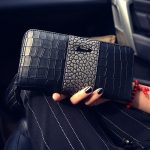 Wholesale Women Fashion Color Blocking Crocodile Grain Long Wallet PU Purse - Image 6
