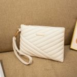 Women Fashion Solid Color Quilted Pu Square Handle Strap Phone Holder Bag Clutch - Image 6