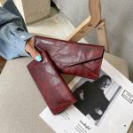 Women Fashion Retro Envelope Wallet Pu Stitching Long Coin Purse - Image 10