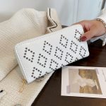 Wholesale Women'S Fashion Rhombus Rivet Zipper Long Coin Purse - Image 10