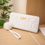 Wholesale Women Fashion Rhombus Embroidery Sequin Pom Decoration Long Coin Purse - Image 11
