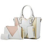 Wholesale Fashionable Large Capacity Contrast Color Stitching Handbag Four-Piece Set - Image 6