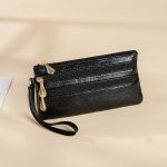 Simple Solid Color PU Zipper Wallet - Image 11