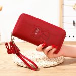 Wholesale Women Fashion Solid Color Cartoon Cat Tassel Zipper Long Purses - Image 6