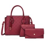 Wholesale Fashion Solid Color Large Capacity Handbag Three Piece Set - Image 2