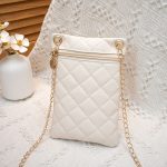 Women Fashion Solid Color Rhombic Zipper Mini Chain Purses - Image 6
