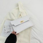 Women Simple Crocodile Flap Lock Rectangular Purses - Image 6
