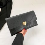 Women Fashion Rectangular Heart-Shaped Decorative Flap Cover Large Capacity Purses - Image 6