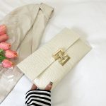 Wholesale Women Simple Solid Color Flap Metal Latch Large Capacity Rectangular Purses - Image 6