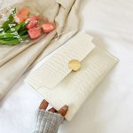 Wholesale Summer Women Simple Solid Color Felt Flap Rectangular Purses - Image 6