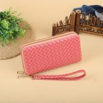Women Fashion Simple Woven Zipper Long Purses - Image 6
