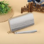 Women Fashion Long Frosted Double Zipper Gradient Multi-Card Position Purses - Image 6