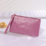 Women Fashion Solid Color Crocodile Pattern Coin Wallet