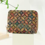 Women Fashion Retro Cork Printed Short Zipper Wallet - Image 6