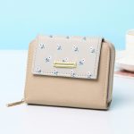 Women Basic Flower Pattern Buckle Zipper Design PU Wallet - Image 5