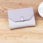 Women Basic Folding Buckle Design Color Blocking PU Wallet - Image 6