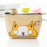 Women Cute Cat Pattern Zipper Design Canvas Wallet - Image 2