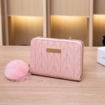 Women Fashion Solid Color Quilted Zipper Pu Wallet - Image 6